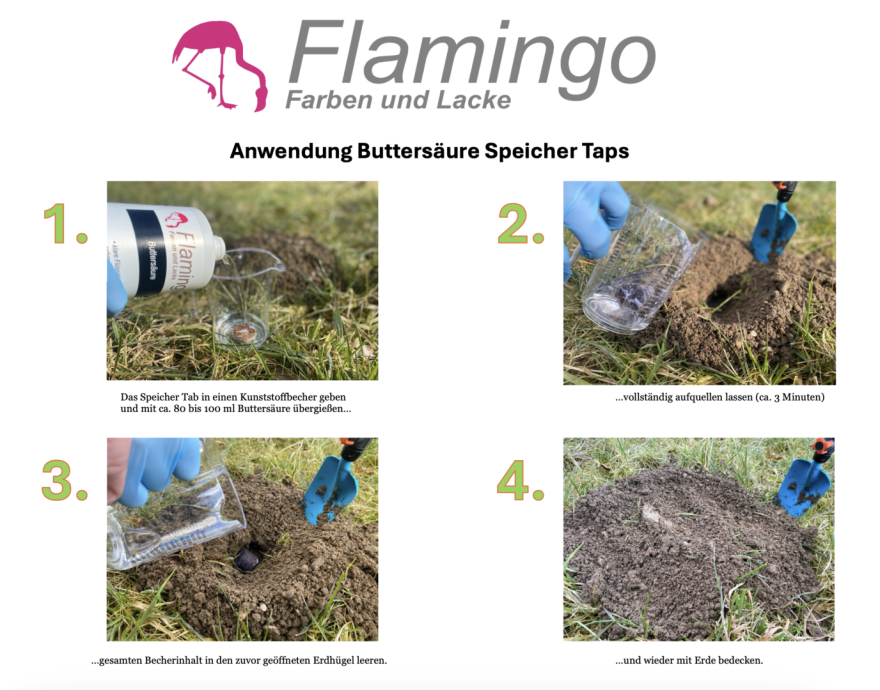 Butyric acid Maulwurf vertreiben